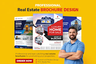 design commercial real estate brochure trifold bifold leaflet business flyer