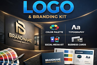 create stunning modern and professional business logo branding kit