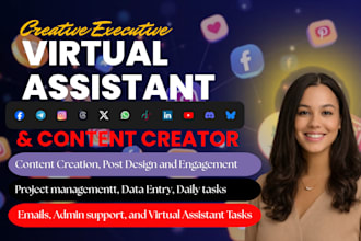 be social media content manager, personal executive virtual assistant, marketing