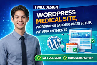 design wordpress medical site wordpress landing pages setup wp appointments