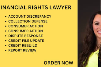 manage credit disputes, debt collection issues and consumer rights violations