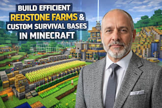 build efficient redstone farms and custom survival bases in minecraft