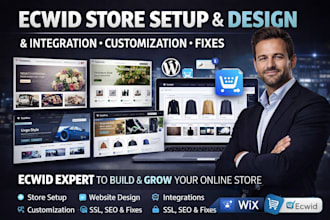 do ecwid store setup, ecwid website design, ecwid integration or fix ecwid store