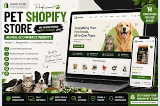 build pet ecommerce website store pet shopify store