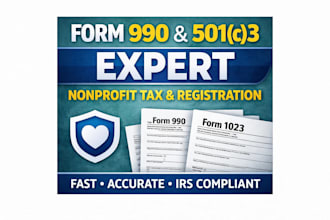 prepare irs form 990 and 501c3 tax exempt nonprofit status