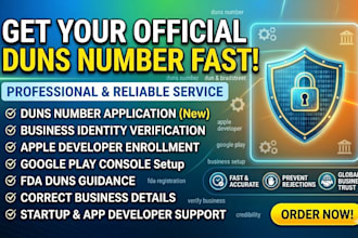 register your d u n s number for apple, google play, and fda