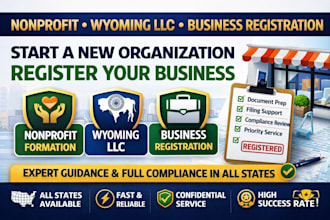 register nonprofit, from wyoming llc and complete business registration in us