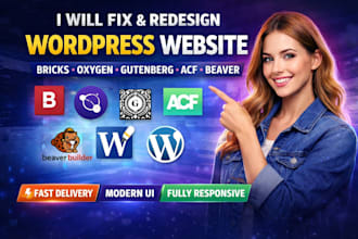 build redesign wordpress elementor bricks oxygen gutenberg acf beaver builder