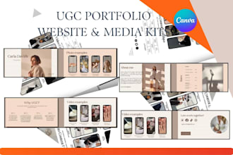 design ugc portfolio website, canva portfolio website and social media kits