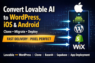 convert lovable ai website to wordpress wix ios andriod app clone lovable base44