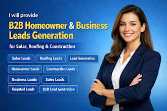 provide b2b homeowner business leads generation for solar roofing construction