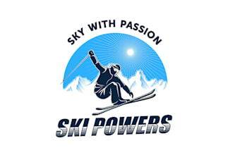 create wonderful and excellent skiing logo design