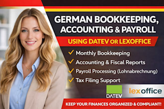 handle datev or lexoffice german bookkeeping, accounting and payroll filings