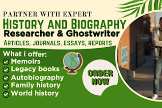 research and write your personal biography historical story or family history