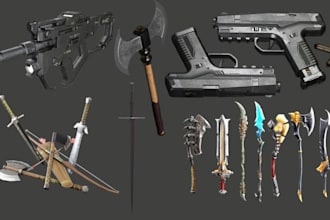 model 3d weapon 3d sword 3d props armor 3d cosplay assets 3d gun for printing