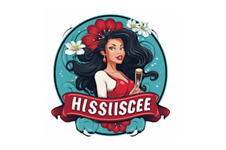 create graceful and fantastic pinup girl logo design