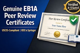 provide verified academic peer review certificates for eb1a uscis