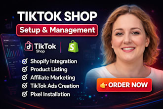 set up usa tiktok shop manage tik tok affillate marketing shopify integration