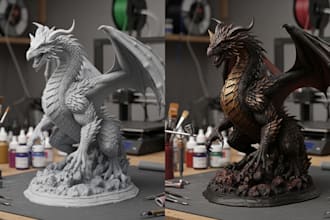 3d print and paint custom anime figure miniature or action figure