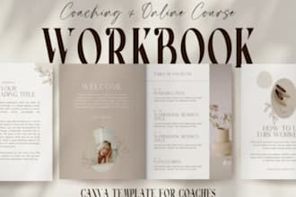 design canva coaching workbook, realtor coaching workbook, journal workbook