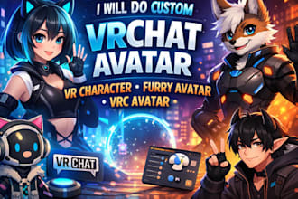 do custom vrchat avatar, vr character, furry nsfw avatar, vrc avatar