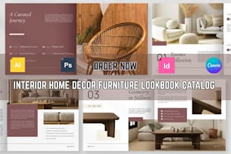 design product brochure lookbook catalog for interior home decor furniture brand