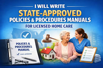 write state approved policies and procedures manuals for licensed, home care