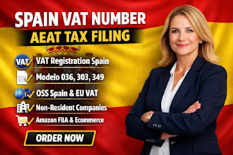 provide spain vat number and aeat tax filing for foreign companies