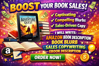 write amazon book description book blurb sales copywriting ebook description