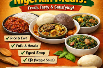 do rice and ewa with fufu amala and egusi plus efo