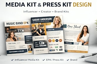 design media kit epk press kit influencer media kit and one sheet