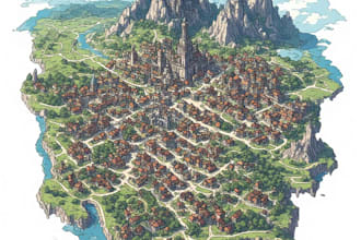 create detailed fantasy world, regional and city maps