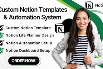 create custom notion template notion expert notion life planner automation etsy