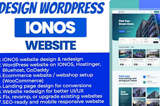 design ionos wordpress website on siteground hostinger bluehost godaddy website