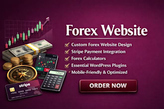 design forex website with stripe, calculator and wp pluggins