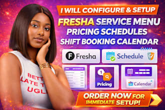 configure setup fresh service menu pricing schedules shift booking calendar