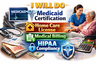 do medicaid certification,home care license , medical billing, hipaa compliance
