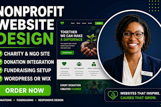 design a nonprofit wordpress wix website for donations and fundraising