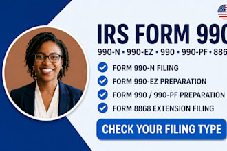 prepare and file nonprofit irs form 990, 990n, 990ez, 990pf annual return