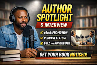 do author spotlight, author interview, ebook promotion and podcast feature
