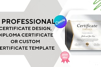 do certificate design, diploma certificate or custom certificate template