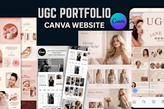 design ugc portfolio canva website epk ugc canva landing page on canva