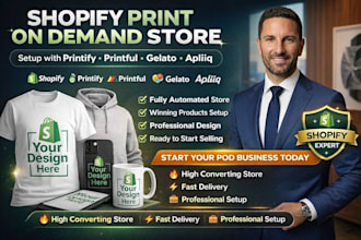 build shopify pod store with printify, printful, gelato and apliiq
