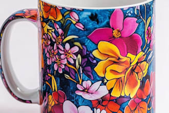 draw coffee mug design, custom mug design