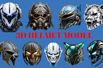 create detailed 3d helmet models for cosplay games and 3d printing