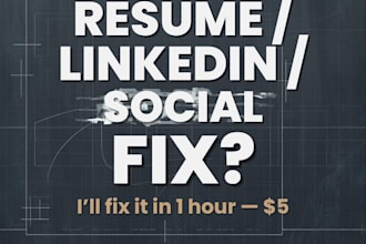 fix your resume, linkedin, or social media caption in 1 hour