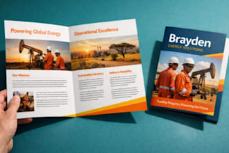 do creative print ready bifold trifold brochure booklet, company profile, report