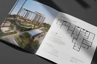design a luxury property brochure, estate layout brochure and apartment project