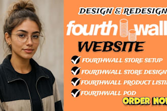 fourthwall website and shopify print on demand design, fourth wall store set up