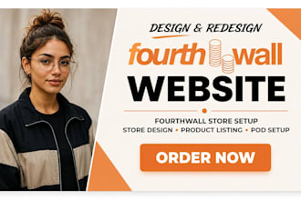 fourthwall website and shopify print on demand design, fourth wall store set up